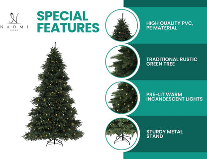 Cynthia 4.5ft Prelit Aritificial Christmas Tree with 1117 Branch Tips, 300 Warm Lights and Metal