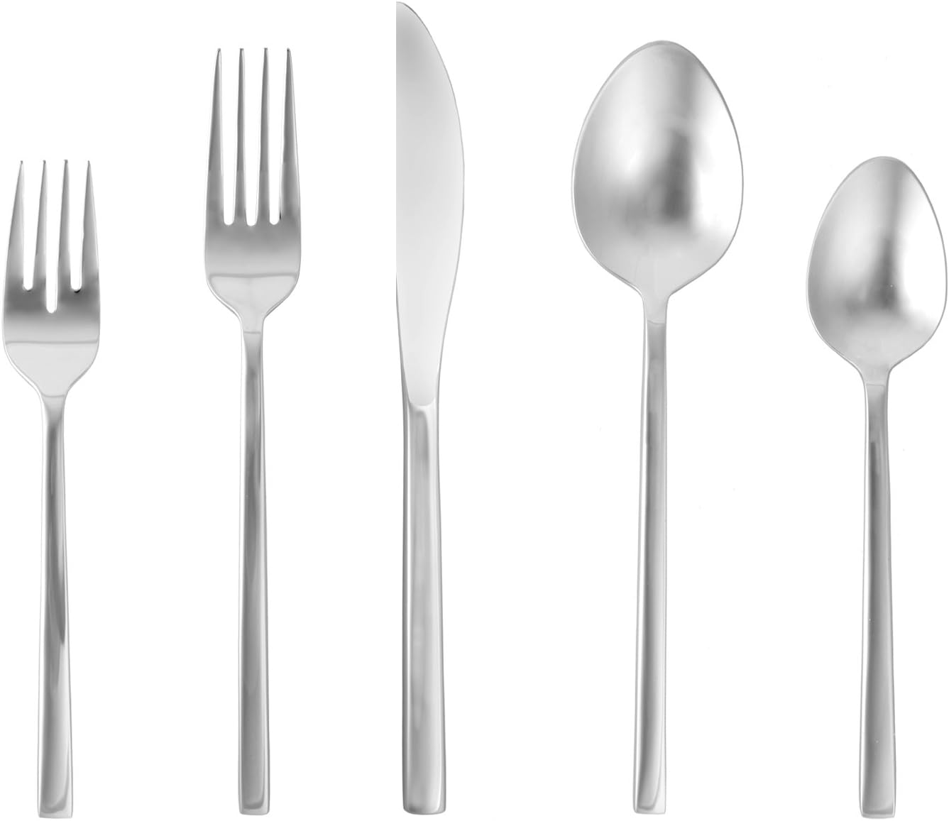FORTESSA Arezzo 18/10 Stainless Steel Flatware, 5 Piece Place Setting With Knife, Forks and Spoons