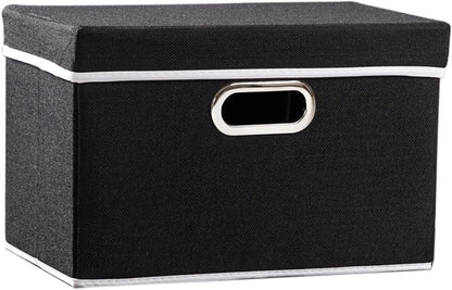 PRANDOM Foldable Storage Box with Lid [1-Pack] Fabric Collapsible Storage Bin Organizer Container