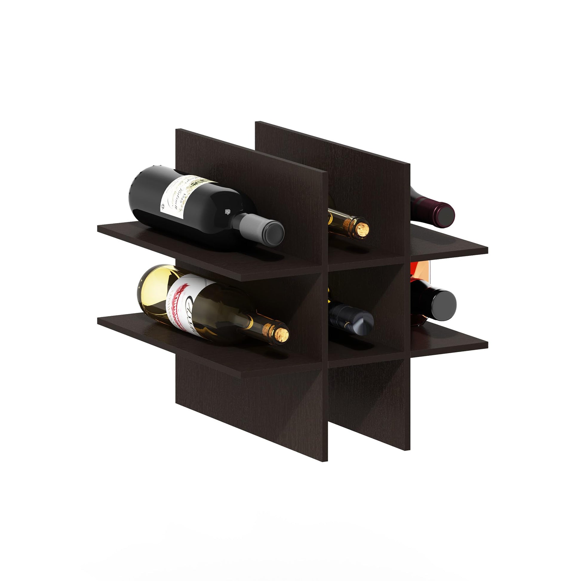 Furinno Cubicle 9-Compartment Cube Insert, Cube Organizer, Black Oak
