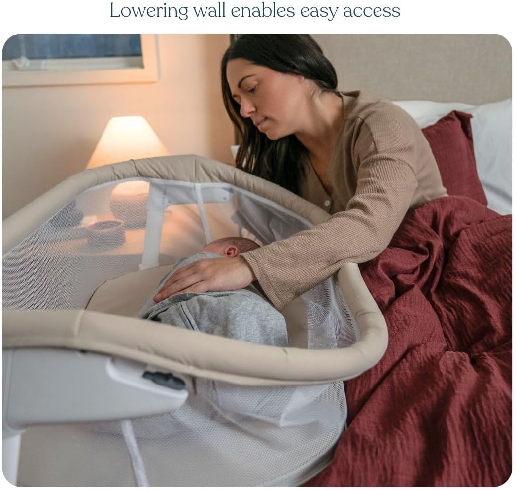 HALO® BassiNest® Lite – Breathable Baby Bassinet Slides Over Bed with Mesh Walls for Airflow &