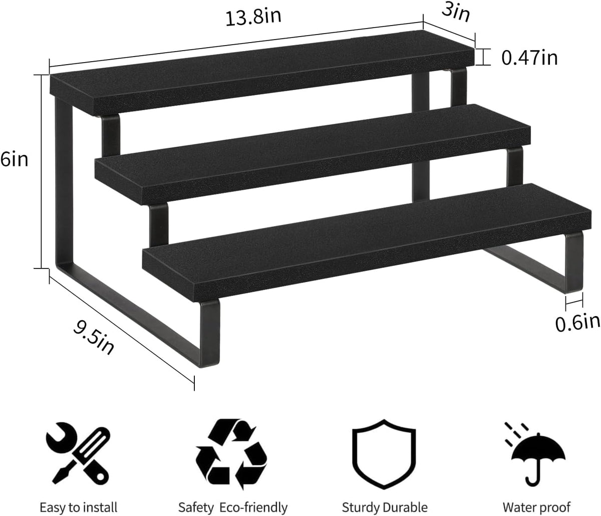 YINMIT Wooden Display Riser Stand, Tiered Perfume and Cologne Organizer Stand, 3 Tier Spice Rack
