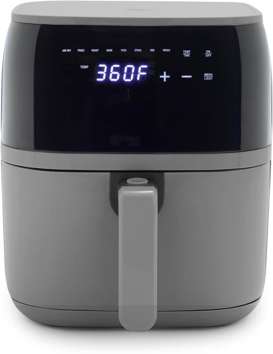 GreenLife Compact Electric Air Fryer Oven, 5.3 QT, PFAS-Free Ceramic Nonstick Drawer, 8 One Touch
