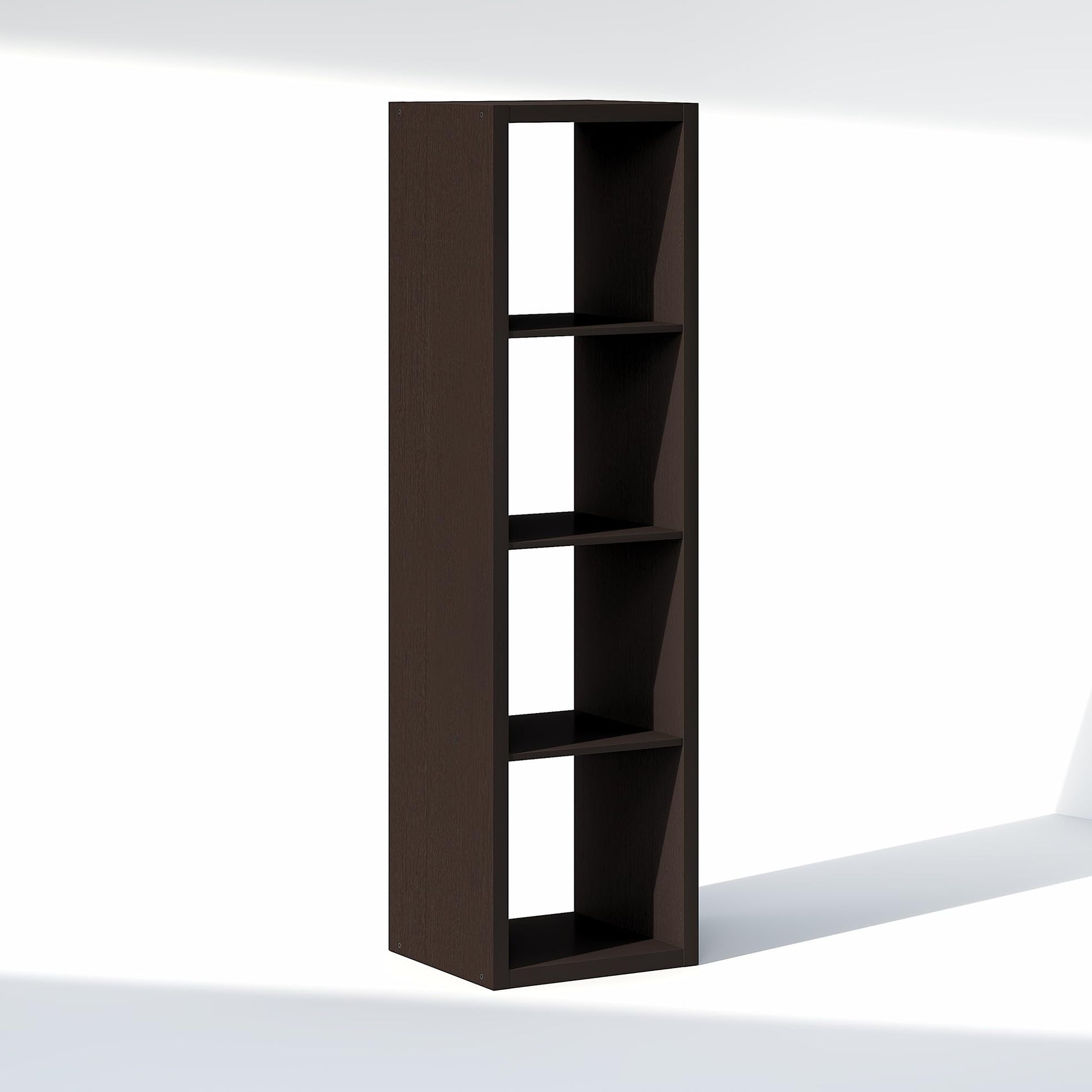 Furinno Cubic Extra Thick 4-Cube Closet Organizers and Storage, Dark Oak