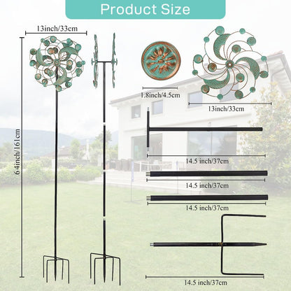 DREAMYSOUL Wind Spinner, Kinetic Wind Spinners Outdoor Metal, Garden Spinner for Yard Outside Patio