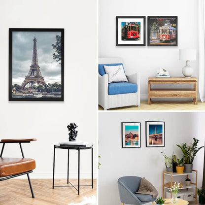 11x14 Picture Frame Set of 6, Display Pictures 8x10 with Mat or 11x14 Without Mat for Wall