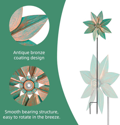 DREAMYSOUL Pinwheels for Yard and Garden, 38 Inches Metal Kinetic Wind Spinner for Outdoor Garden