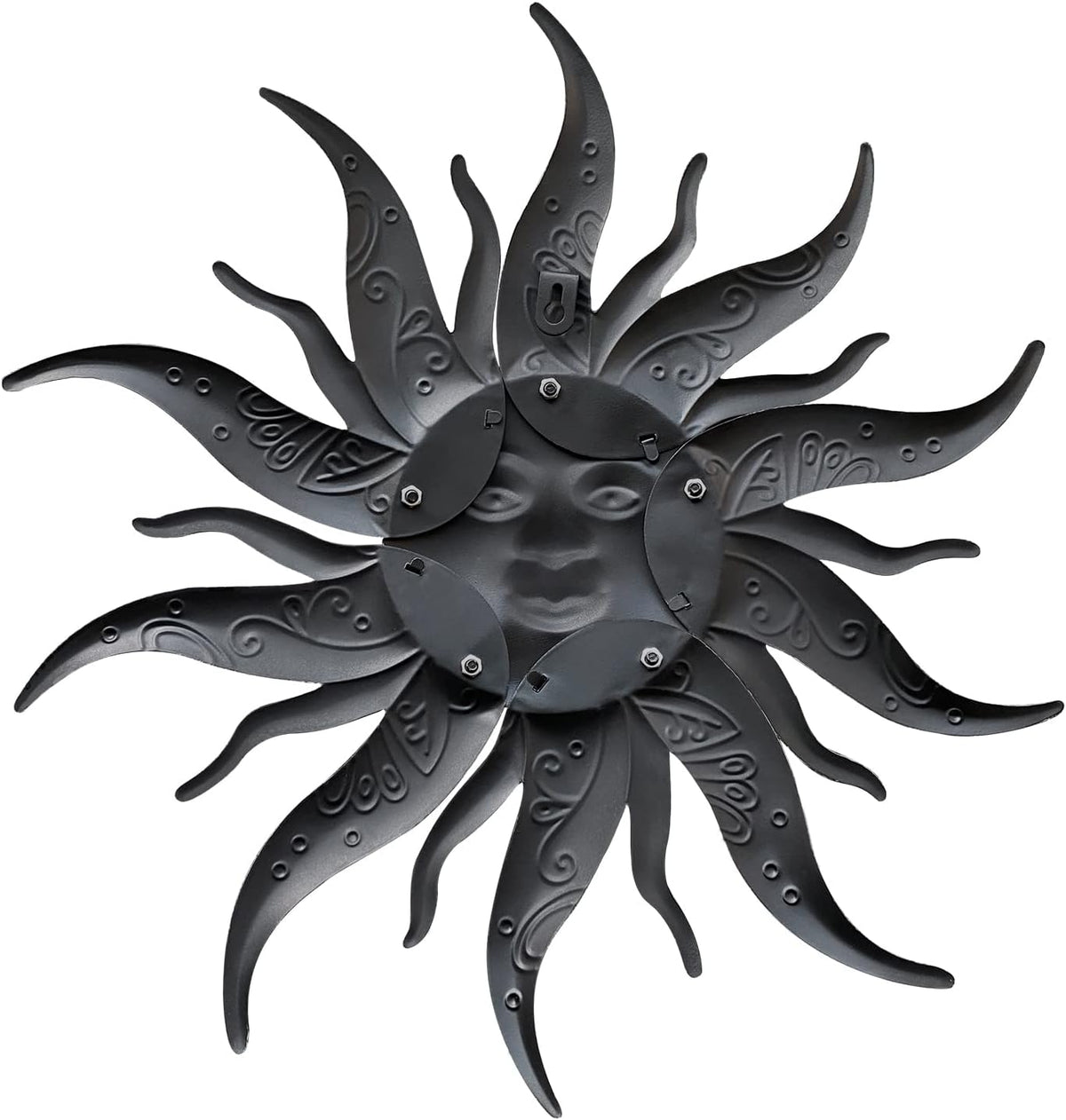 Metal Sun Wall Art Decor-17.3 inches Rustic Retro Metal Sun Hanging Decoration for Indoor