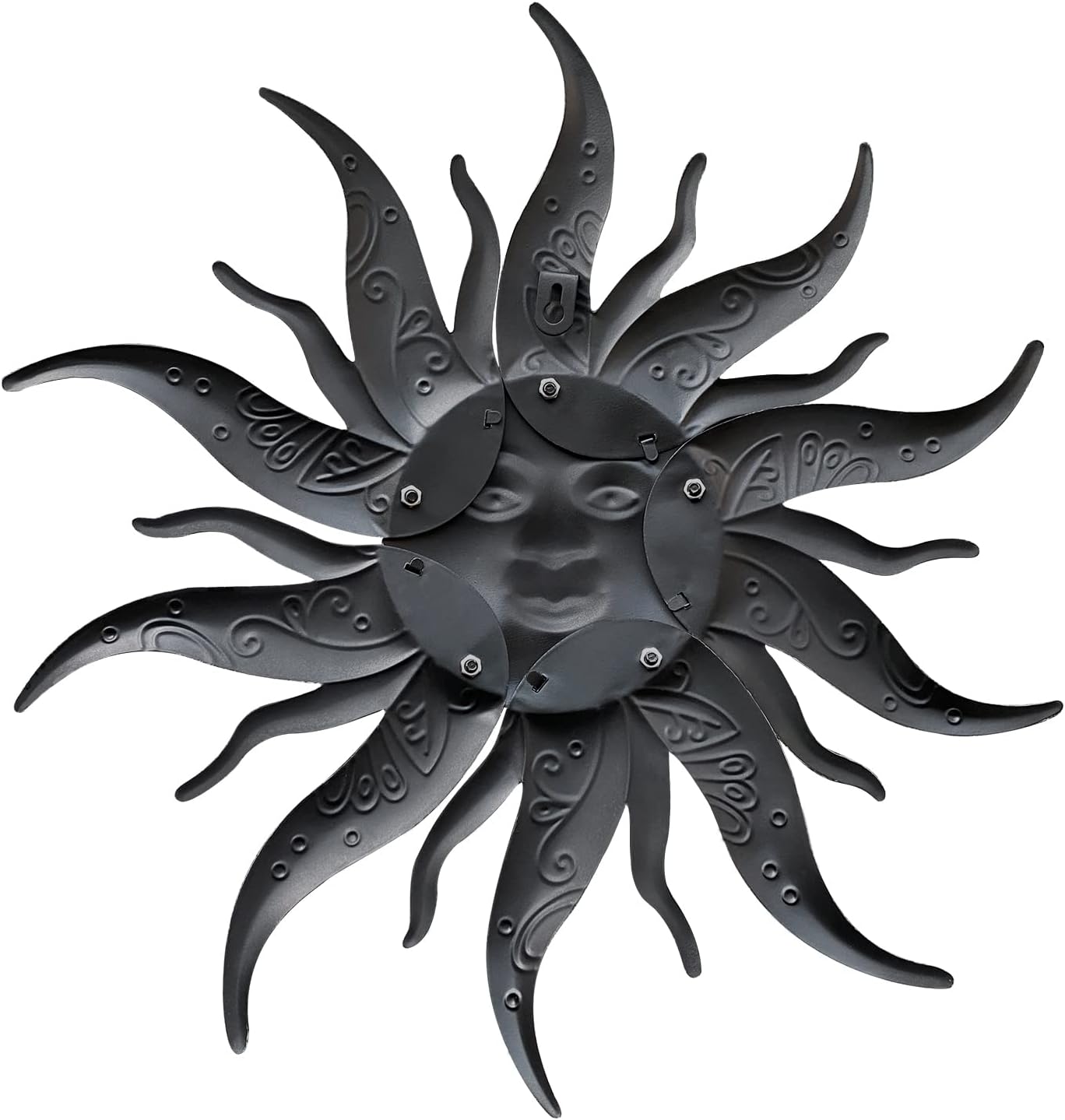 Metal Sun Wall Art Decor-17.3 inches Rustic Retro Metal Sun Hanging Decoration for Indoor