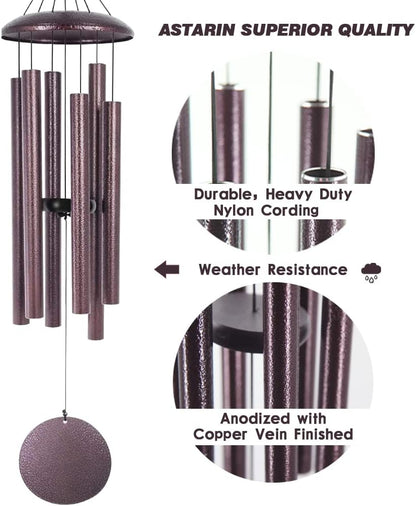 ASTARIN Wind Chimes, 36 Inch Large Metal Outdoor Chimes with 6 Tubes, Deep Tone, Tuned for Garden