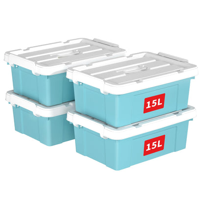 Cetomo Lidded Storage Bin with Handle, Tote Organizing Container with Durable Lid and Secure