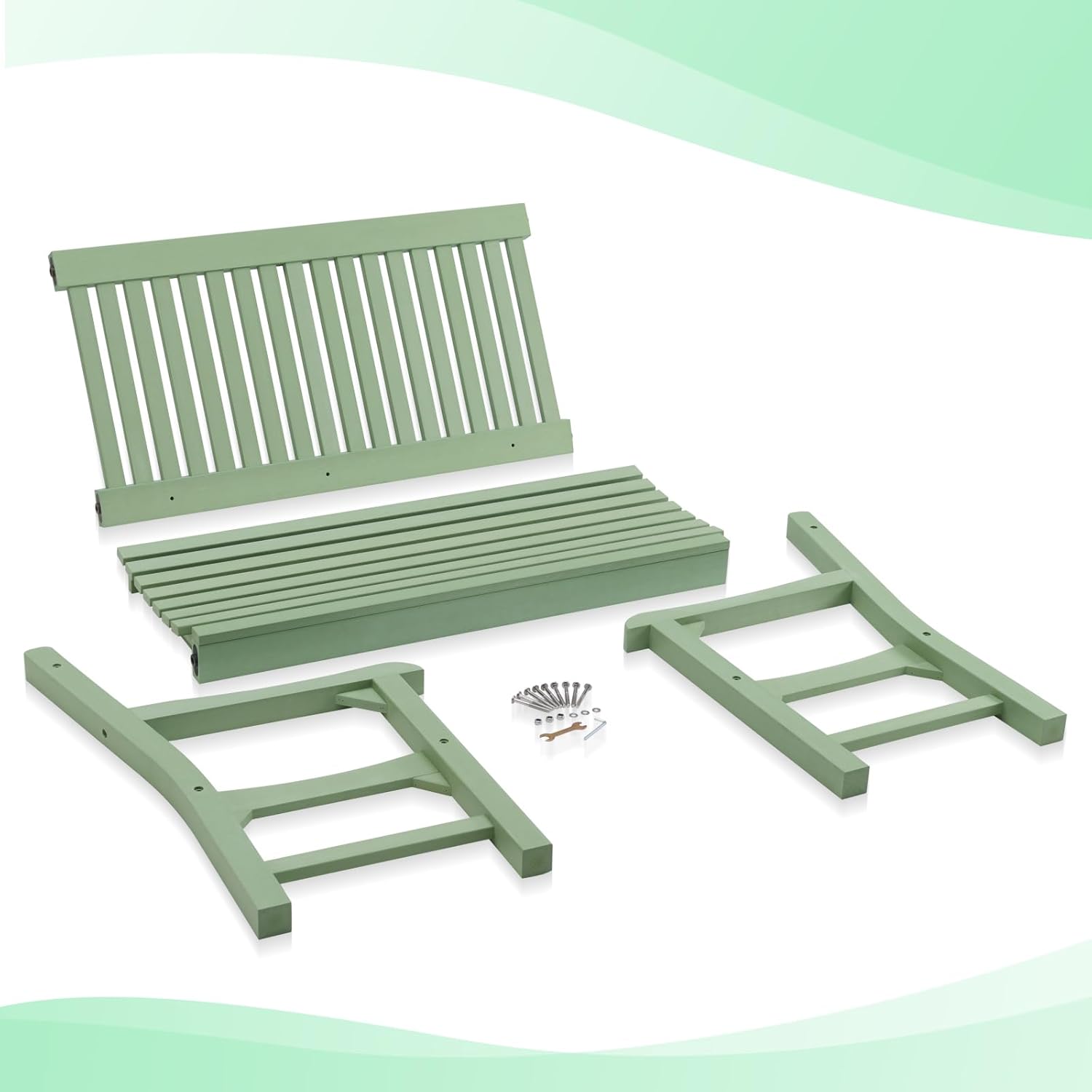 Psilvam Garden Bench, 2-Person Poly Lumber Patio Bench, All-Weather Outdoor Bench That Never Rot