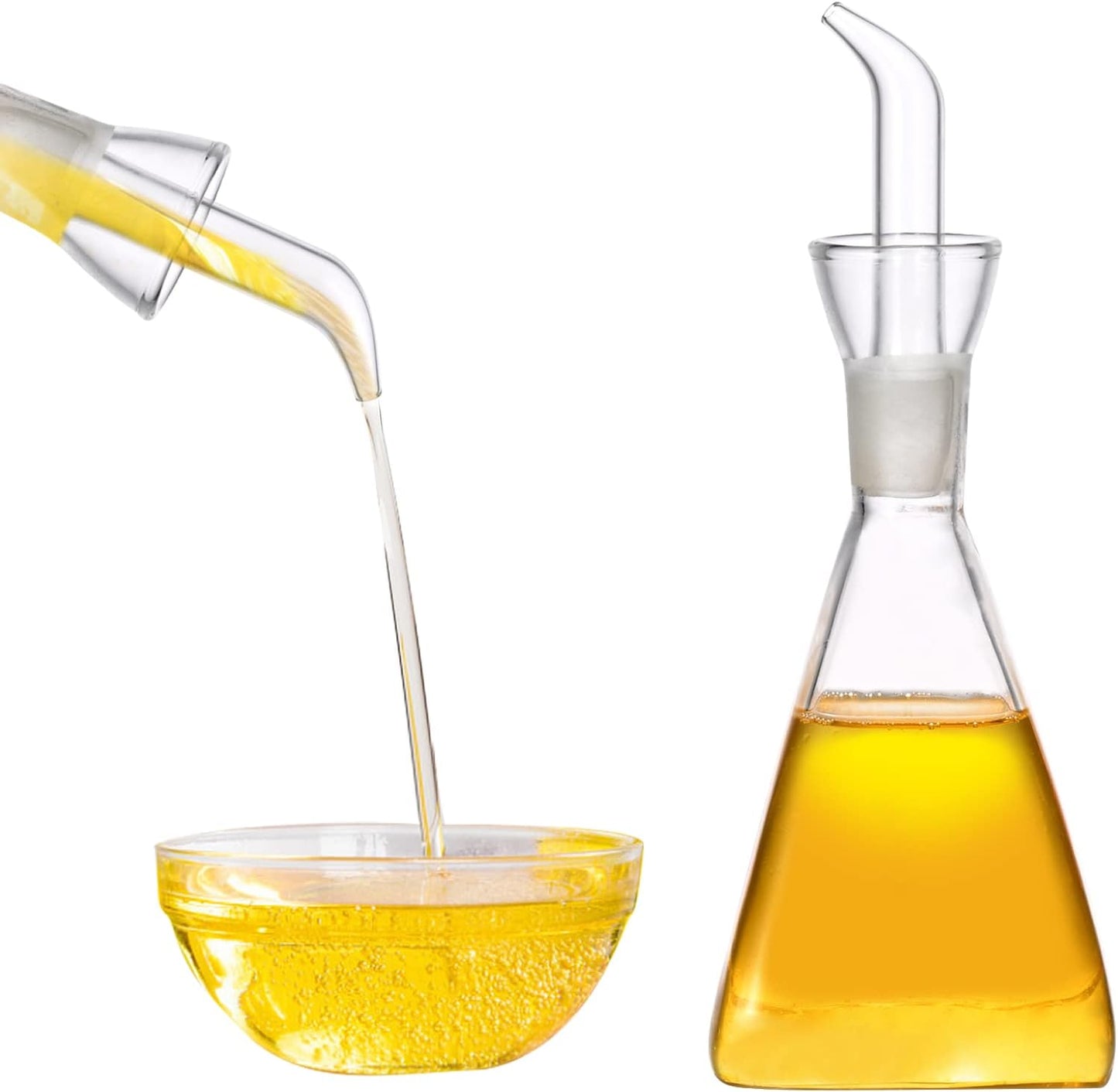ELETON Olive Oil Dispenser Borosilicate Glass Bottle - 16 oz 500ml Non Drip Dispenser - Leak Proof