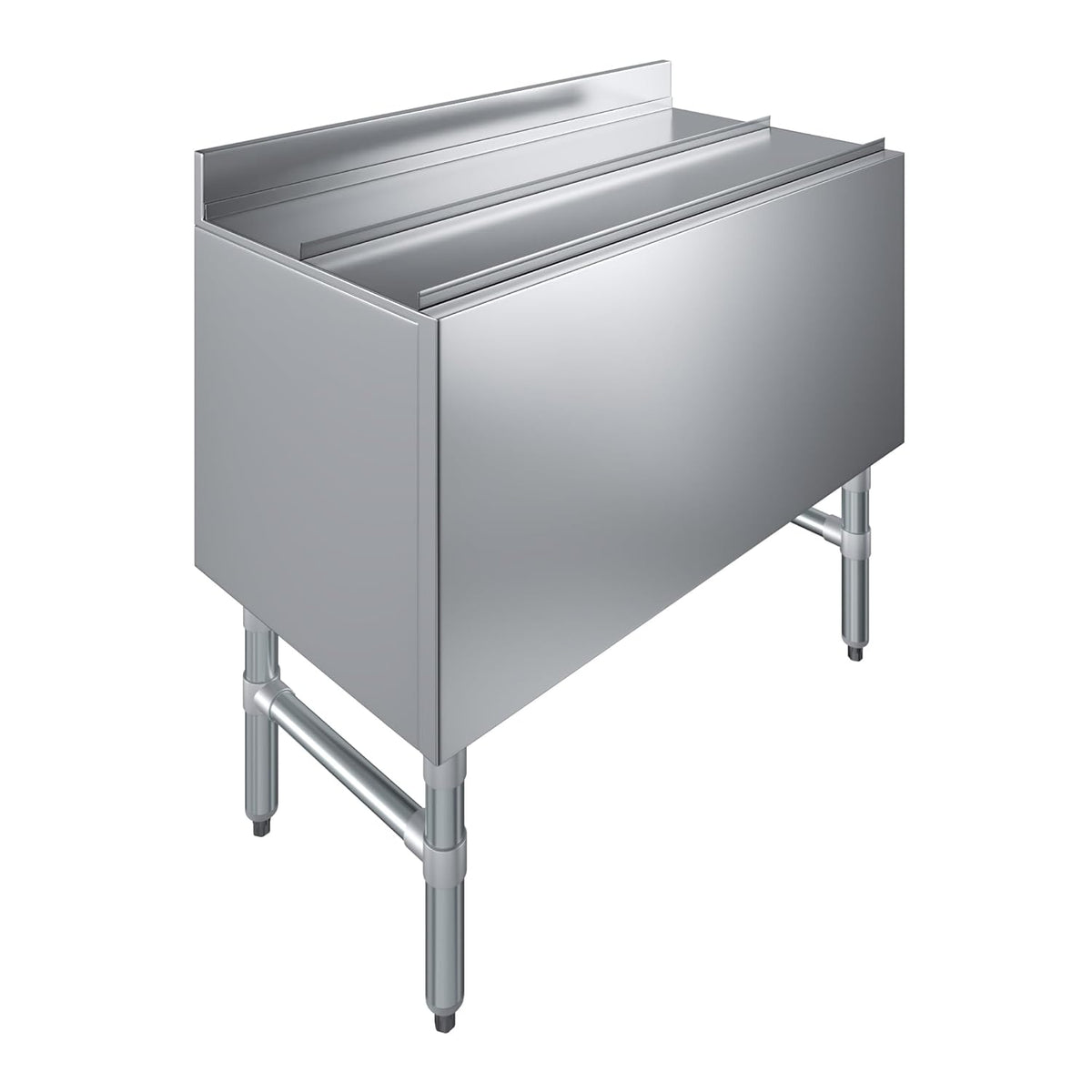 AmGood 18.5 in. x 36 in. Underbar Ice Bin with Sliding Lid | NSF | Stainless Steel Ice Chest with