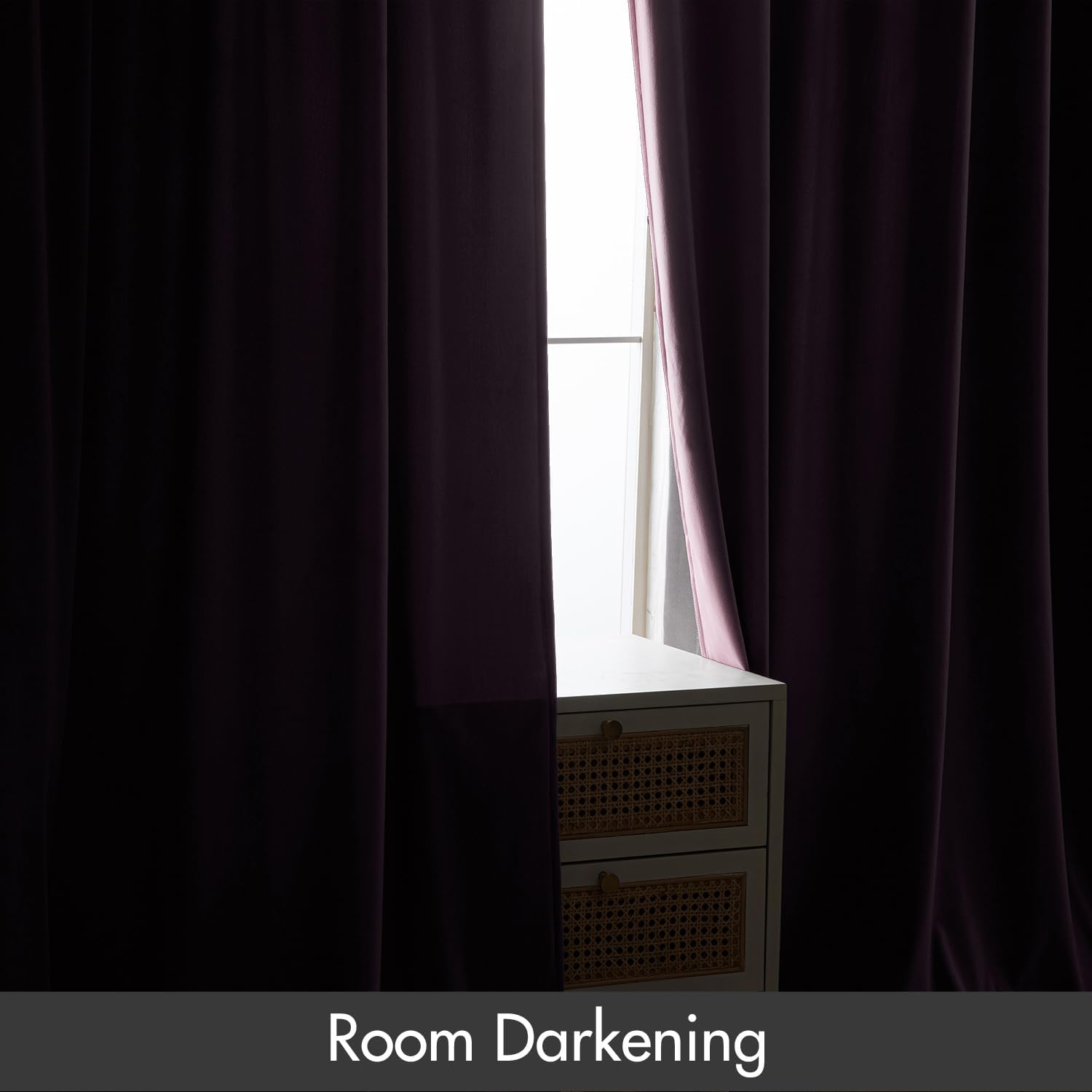 MIULEE Lavender Velvet Curtains Thermal Insulated Blackout Curtain Drapes for Bedroom Living Room