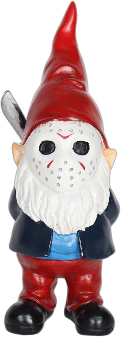 Horror Garden Gnome Decor - 5.5" Halloween Outdoor Statue, Spooky Valentines Gifts & Creepmas