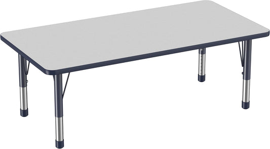 FDP Rectangle Activity School and Classroom Kids Table (30 x 60 inch), Toddler Legs, Adjustable