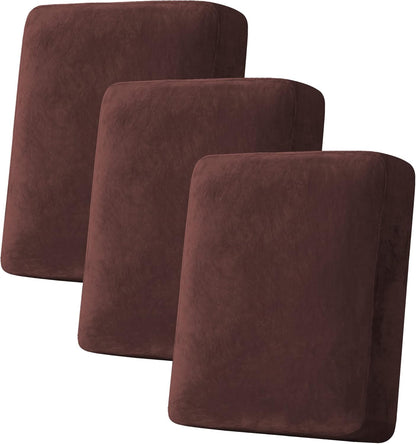 H.VERSAILTEX Velvet Stretch Couch Cushion Cover Plush Cushion Slipcover for Chair Loveseat Sofa
