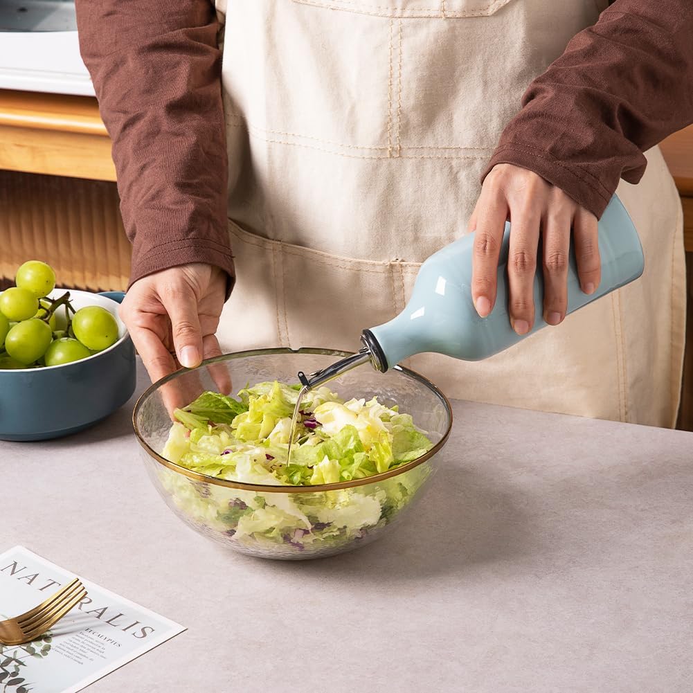 Sweejar Ceramic Olive Oil Dispenser Bottle, Opaque Oil Cruet Protects Oil to Reduce Oxidation