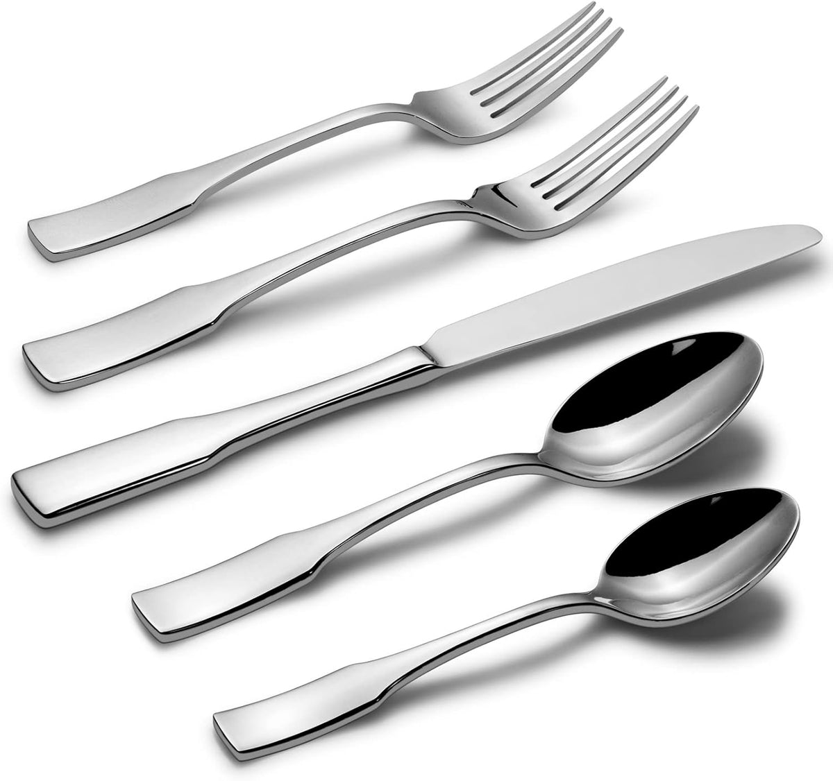 Alata Kate 30-Piece Silverware Set Stainless Steel Flatware Set,Service for 6,Mirror Polished
