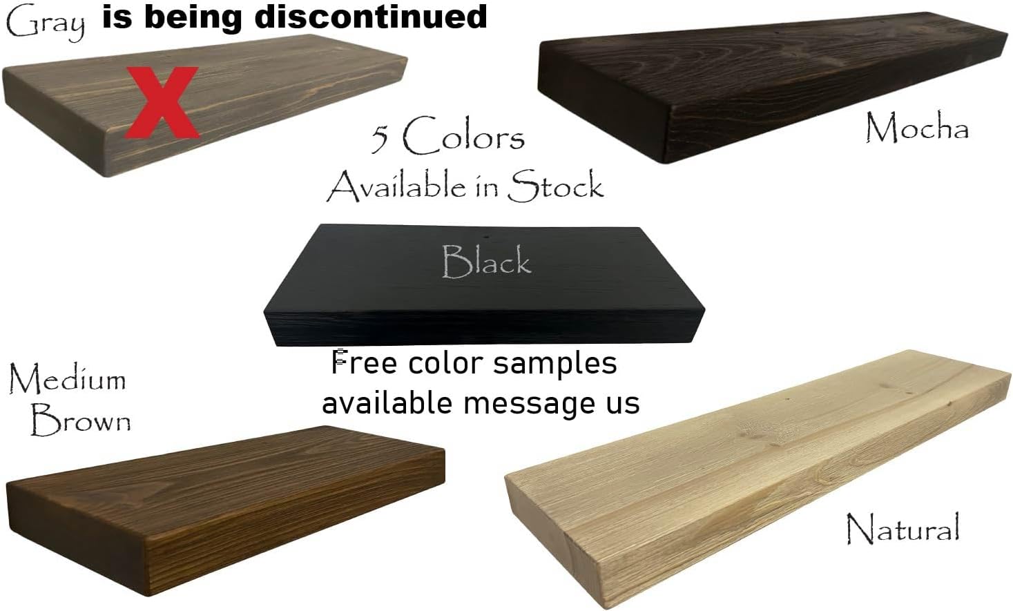 joelsantiques - 42 Inch Wooden Floating Shelves for Wall - 42x6x2 in - Made of Natural Wood - Long