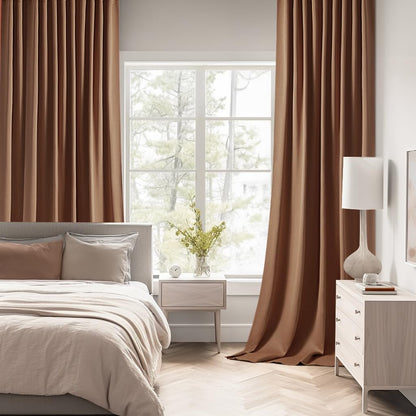 MIULEE Back Tab Blackout Curtains 102 Inch Long 2 Panels Set for Living Room Bedroom, Rod