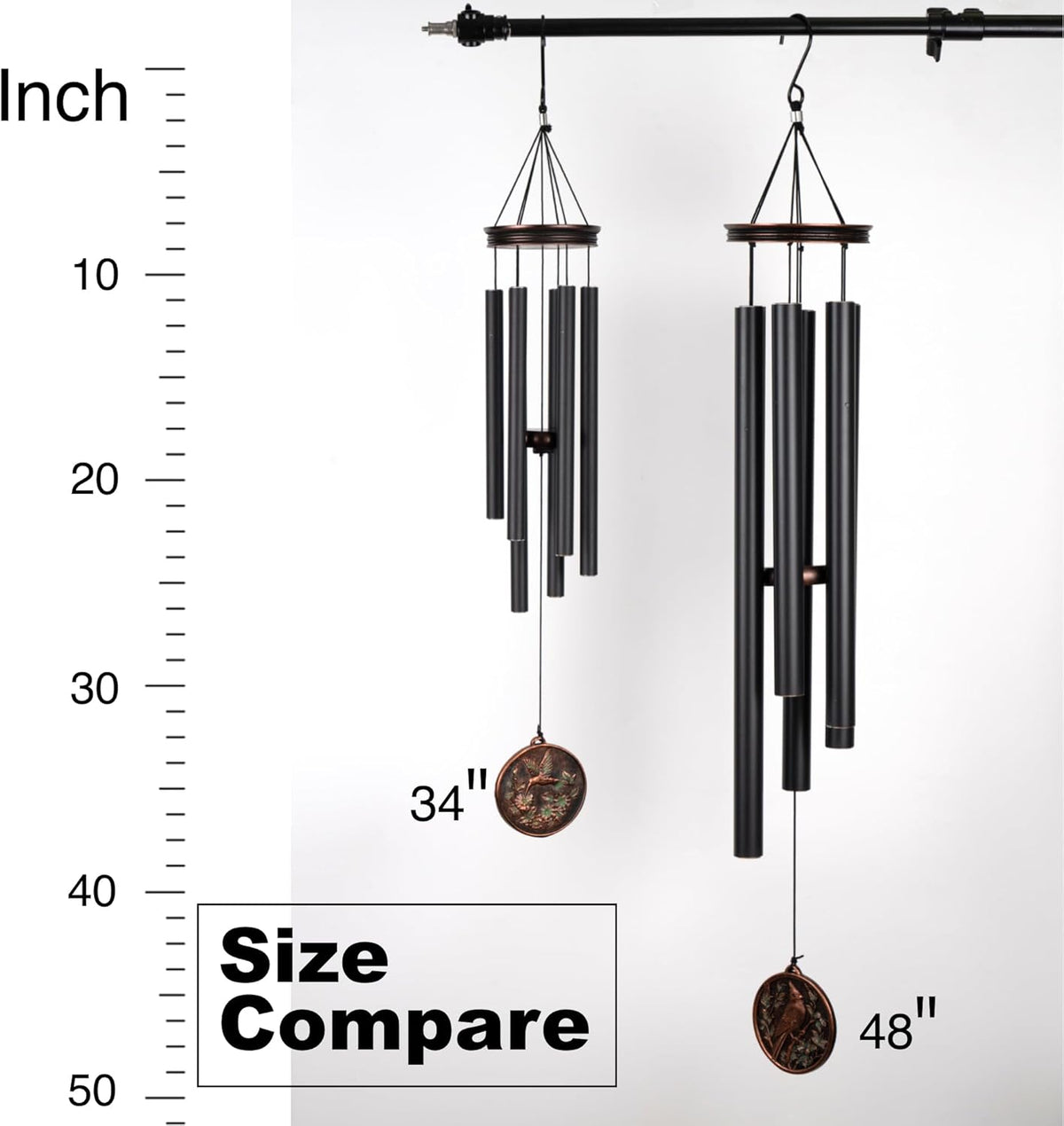 Vanquer Large Wind Chimes for Outside Deep Tone - 34'' Wind Chimes Outdoor Clearance, Windchimes