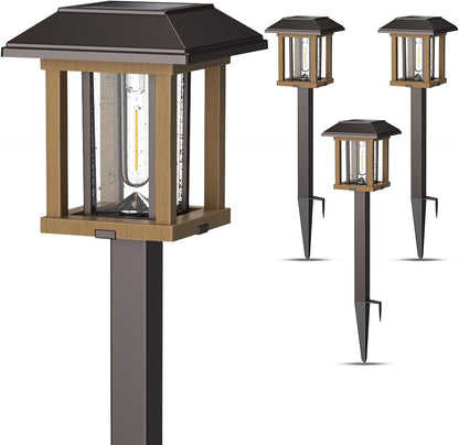XMCOSY+ Solar Pathway Lights Outdoor Waterproof IP65 - Dual-Tone 25 LM LED Solar Garden Lights for