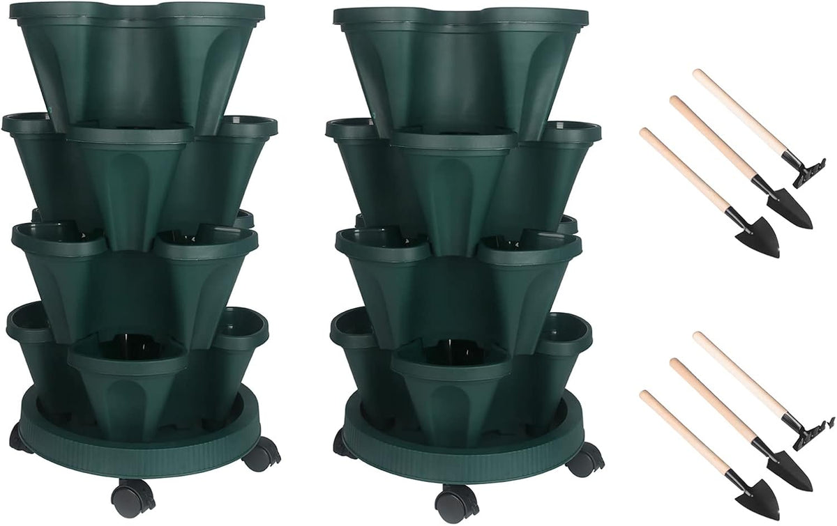 Vertical Planter 4 Tier Stackable Planters Garden Planters Strawberry Herb Flower and Vegetable