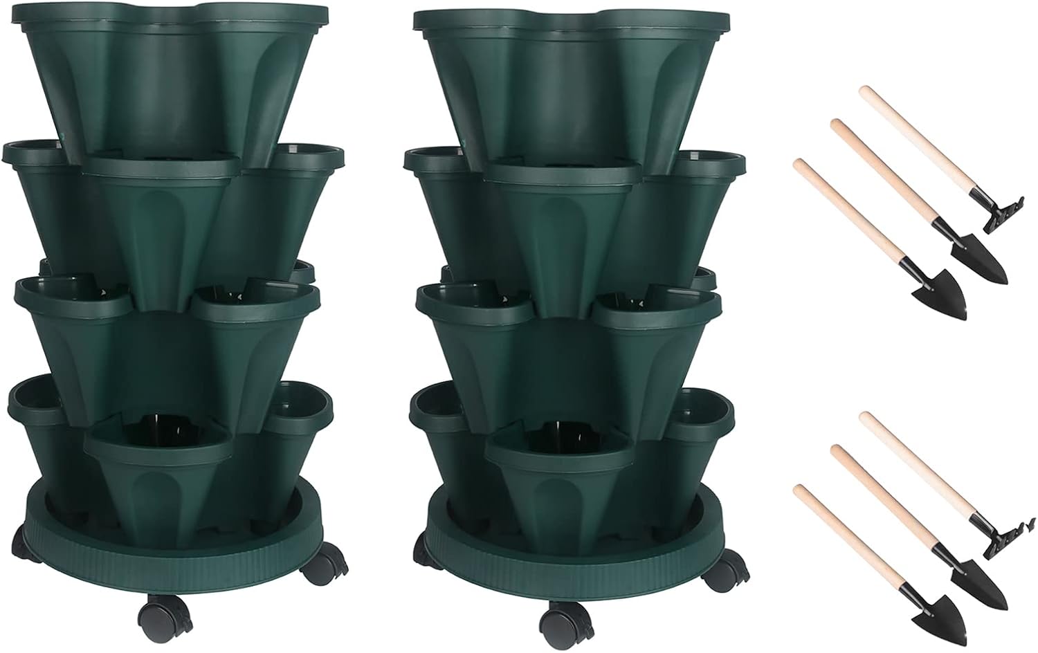 Vertical Planter 4 Tier Stackable Planters Garden Planters Strawberry Herb Flower and Vegetable