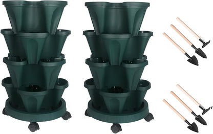 Vertical Planter 4 Tier Stackable Planters Garden Planters Strawberry Herb Flower and Vegetable