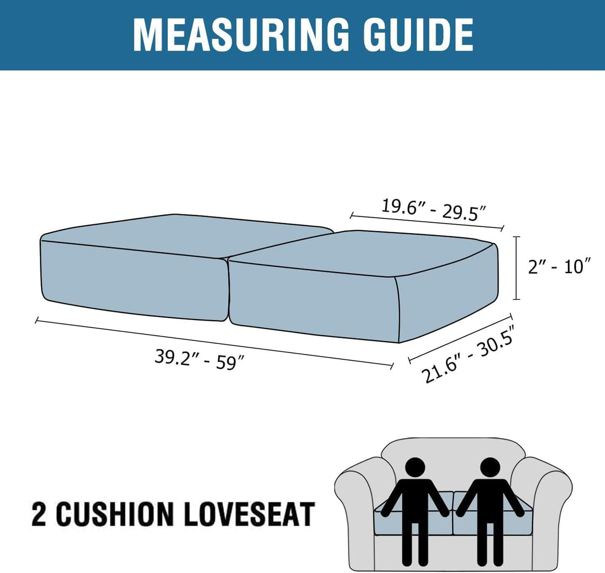 H.VERSAILTEX Velvet Stretch Couch Cushion Cover Plush Cushion Slipcover for Loveseat Cushion