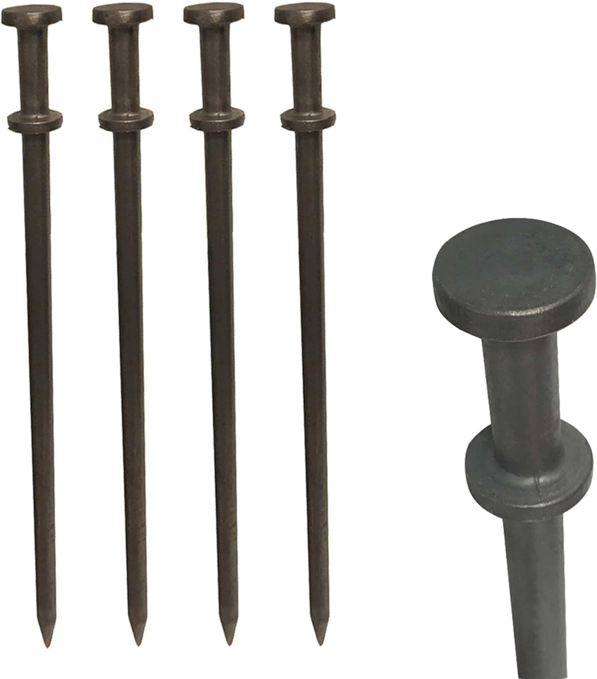 Double Head Tent Stakes - Heavy Duty Steel Tent Stakes, Versatile Ground Spikes to Anchor