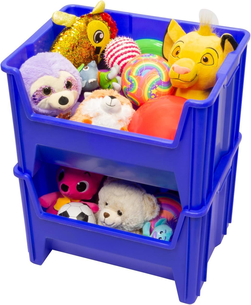 Akro-Mils 13017 Stak-N-Store Stackable Storage Bins, Heavy Duty Garage Storage Containers, Open