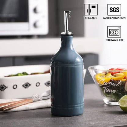 Sweejar Ceramic Olive Oil Dispenser Bottle, Opaque Oil Cruet Protects Oil to Reduce Oxidation