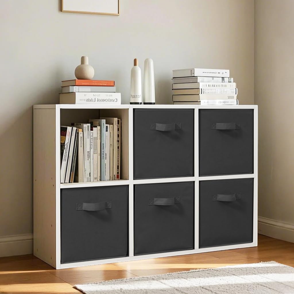 STORAGEIDEAS 11x11 Inch Storage Bins Cubes, Fabric Foldable Storage Box, Collapsible Closet