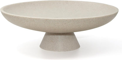 Modern Resin Pedestal Decorative Bowl, Large Fruit Bowl for Kitchen Counter, Stylish Key Bowl for