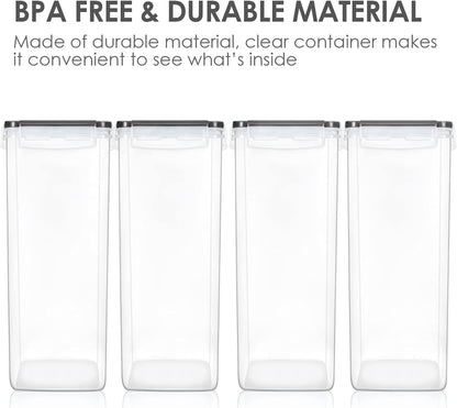 Vtopmart Extra Large Tall Airtight Food Storage Containers, 4 Pieces 5.9qt/6.5L Plastic PBA Free