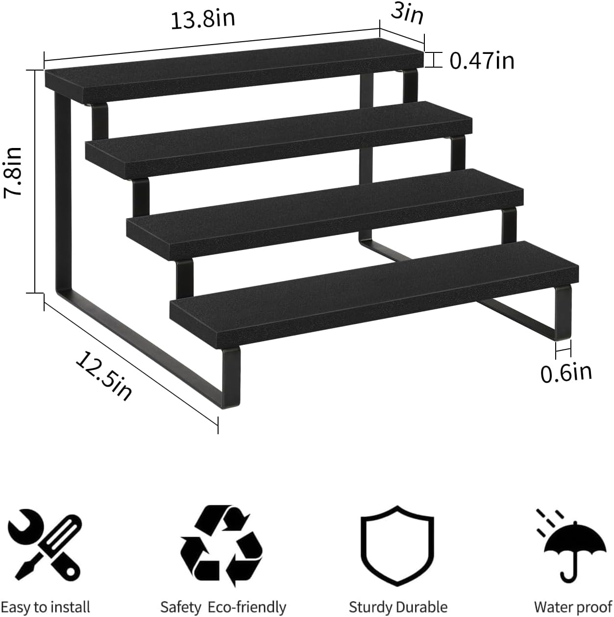 YINMIT Wooden Display Riser Stand, Tiered Perfume and Cologne Organizer Stand, 4 Tier Spice Rack