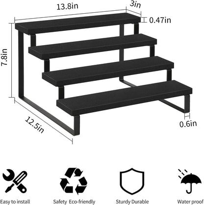 YINMIT Wooden Display Riser Stand, Tiered Perfume and Cologne Organizer Stand, 4 Tier Spice Rack