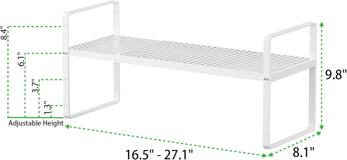 Expandable Cabinet Storage Shelf Stackable Organizer Rack for Kitchen Bathroom Pantry Spice