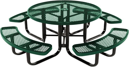 Coated Outdoor Furniture Heavy-Duty Portable Outdoor Kids Table with Umbrella Hole, Expanded Metal