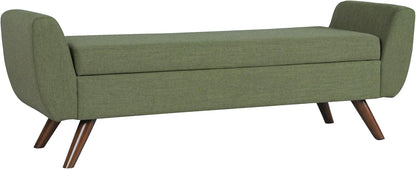 HomePop Modern Storage Bench with Wood Legs Home Décor|Bench with Storage for Living Room & Bedroom