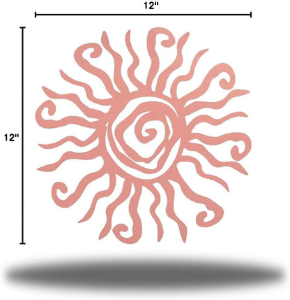 Riverside Designs Wacky Sun Metal Wall Art Indoor/Outdoor Decor - 12" Pink Rust Proof Wall