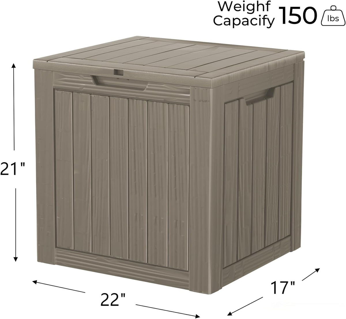 35 Gallon Outdoor Storage Box Waterproof Lockable Resin Deck Box Large, Patio Storage Bin for Pool