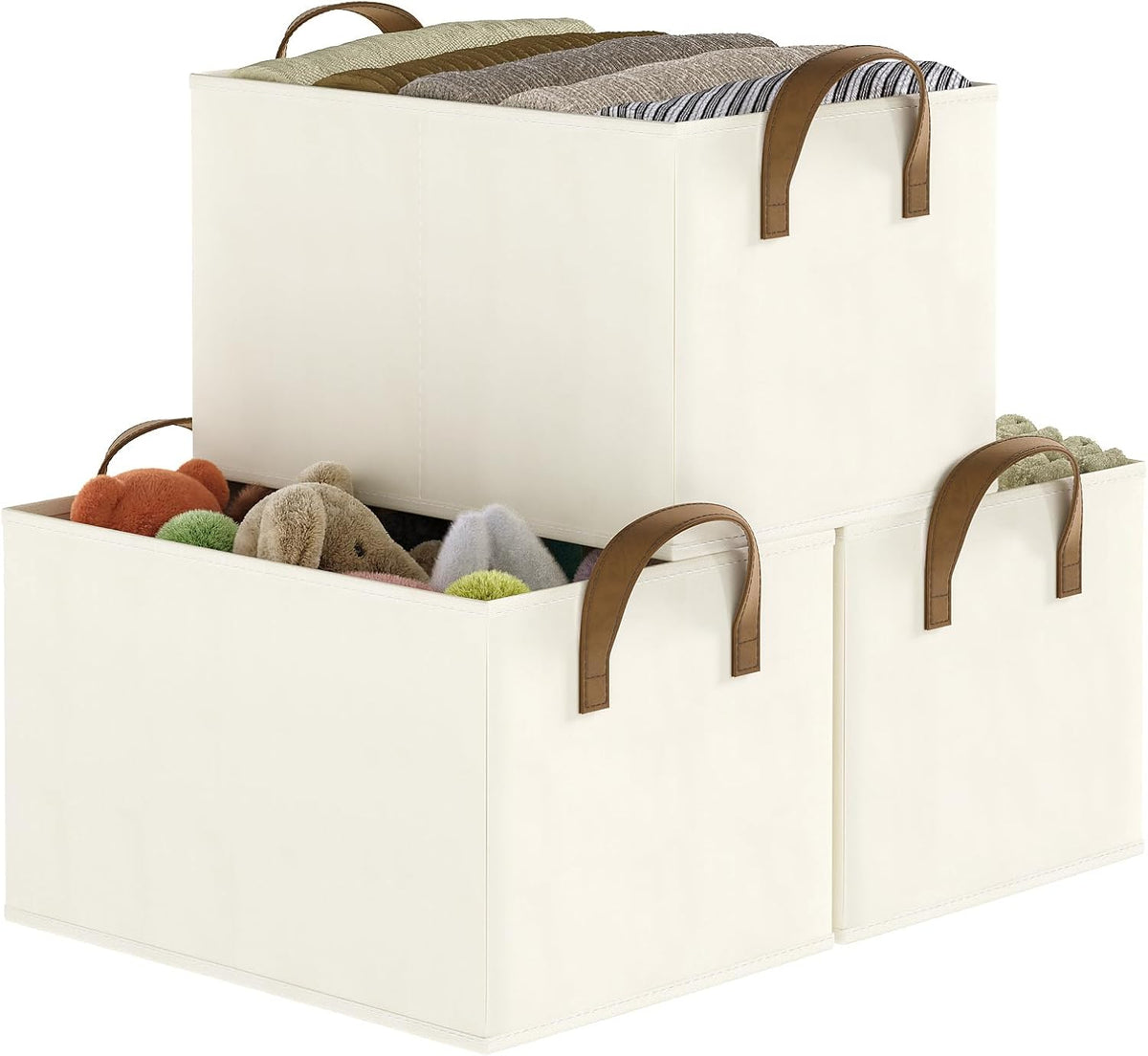 Closet Storage Bins, Fabric Closet Organizers and Storage Basket for Shelves, Collapsible Shelf