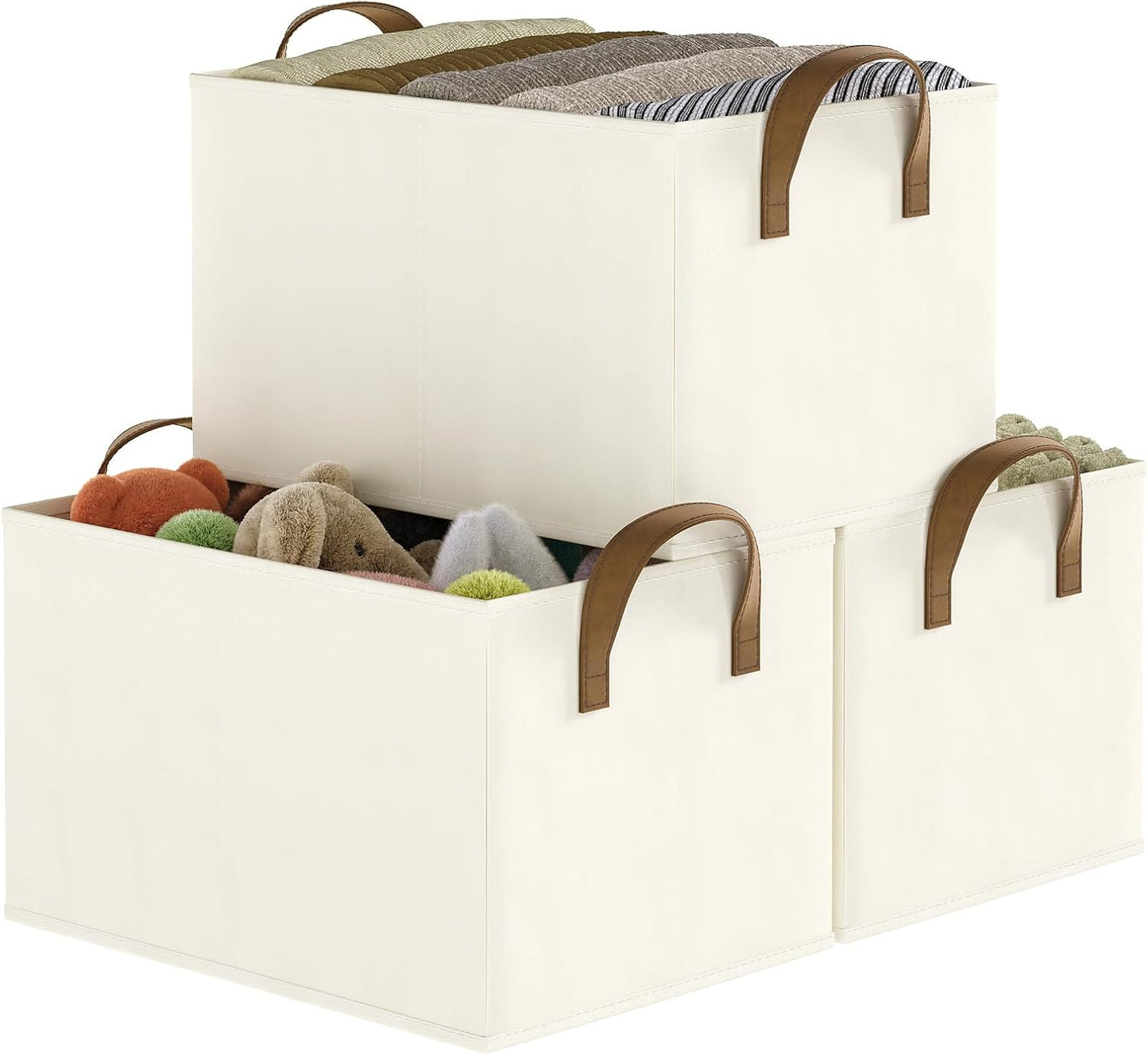 Closet Storage Bins, Fabric Closet Organizers and Storage Basket for Shelves, Collapsible Shelf