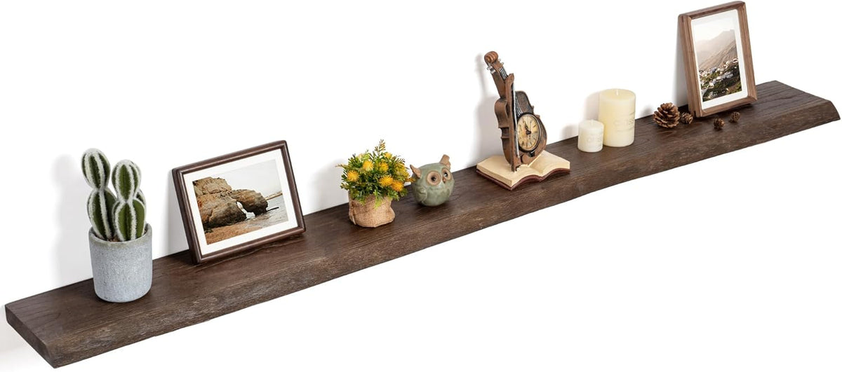 Floating Shelves for Wall Decor, Rustic Solid Elm Wood Floating Shelves Wall Mounted, Wall Shelves
