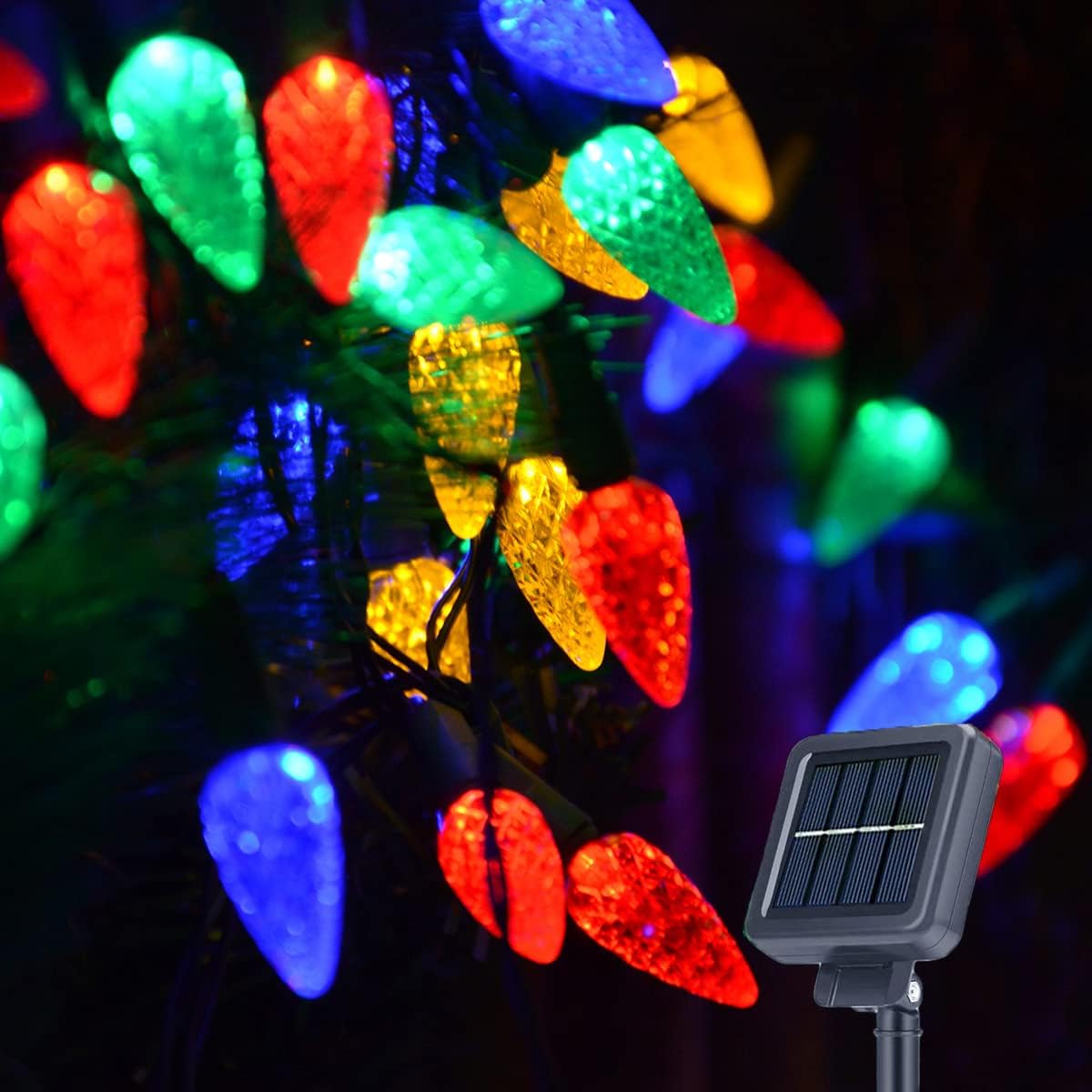 Solar Christmas Tree Lights Outdoor Solar Christmas Lights for Christmas Decorations, 100 LED C6