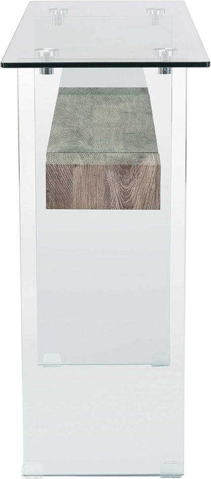 Safavieh Home Kayley Glass and Grey Oak Console Table